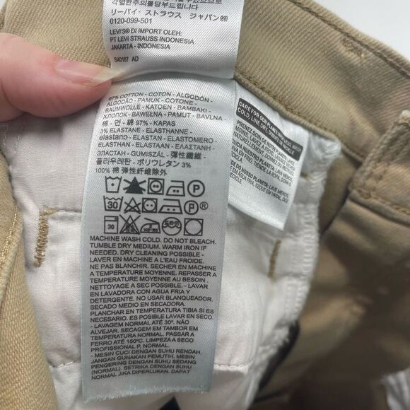 Levi's Women's Ribcage Wide Leg Crop Pants High Waisted Casual Khaki Size 32 - Picture 7 of 12